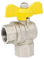 Кран шаровый газовый 1/2" вн/вн (бабочка) угловой PROFactor (PF GBV 333A)